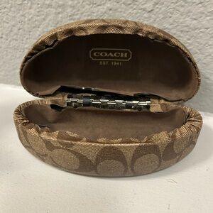 Coach Tan Signature Eyeglass Case